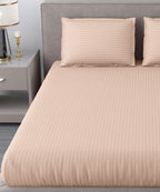 Cream King fitted Bedsheet With 2 Pillow Covers
