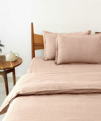 Cream Fitted Bedsheet With Pillow Cover