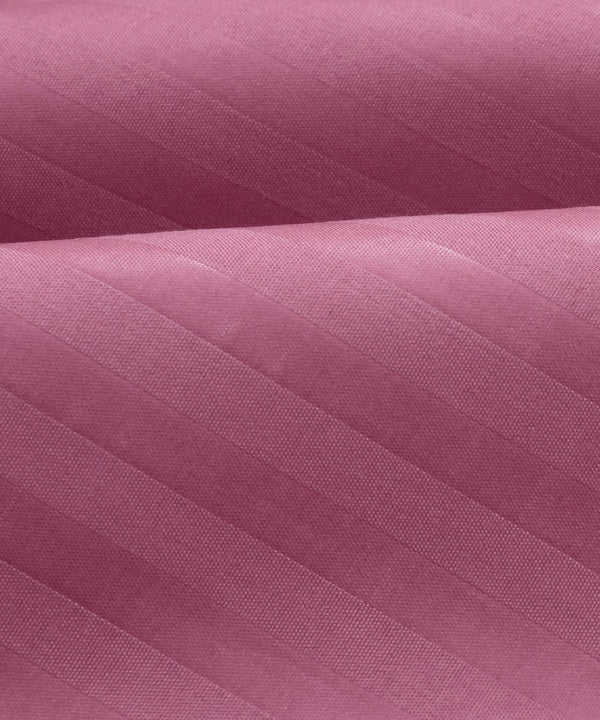Pink Satin Stripe Flat Bedsheet with Pillow Cover