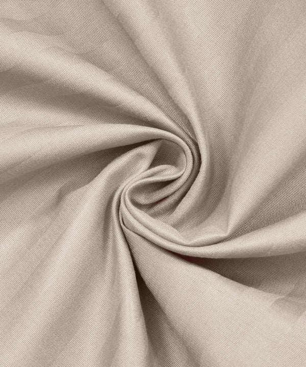Beige Satin Stripe Flat Bedsheet with Pillow Cover