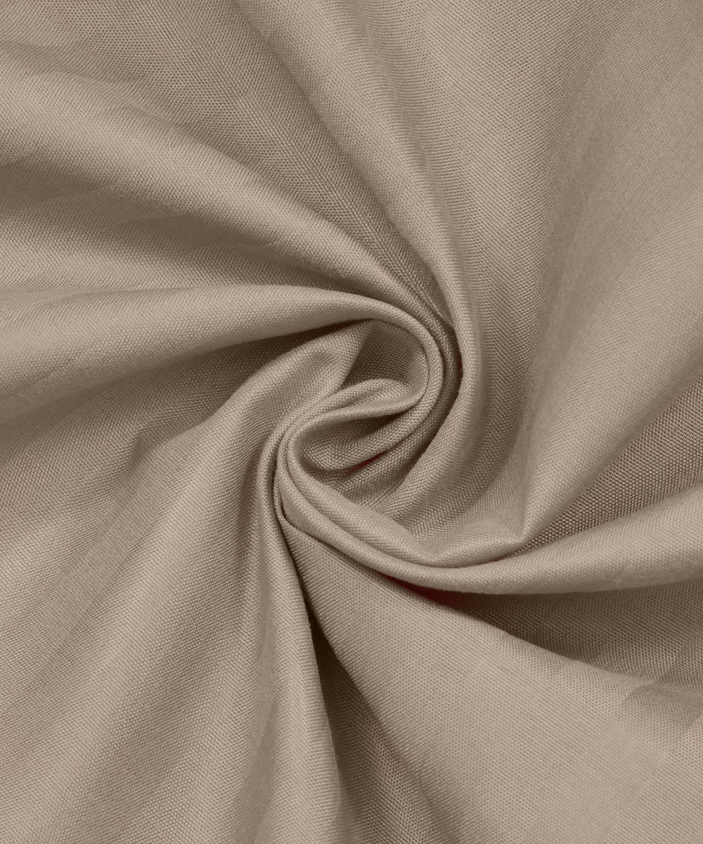 Dark Beige Satin Stripe Flat Double Bedsheet With 2 Pillow Covers