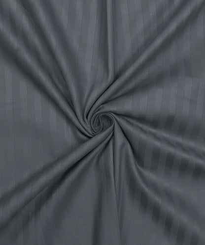 Grey Satin Stripe Single Bedsheet With 1 Pillow Cover