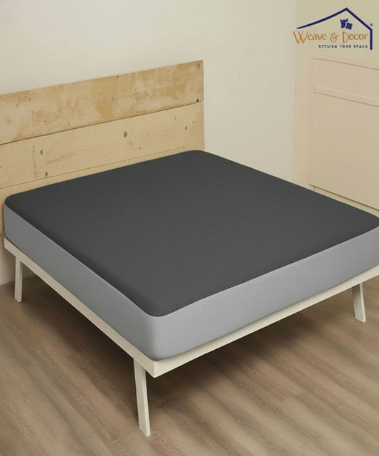 Dark Grey Solid Terry Mattress Protector