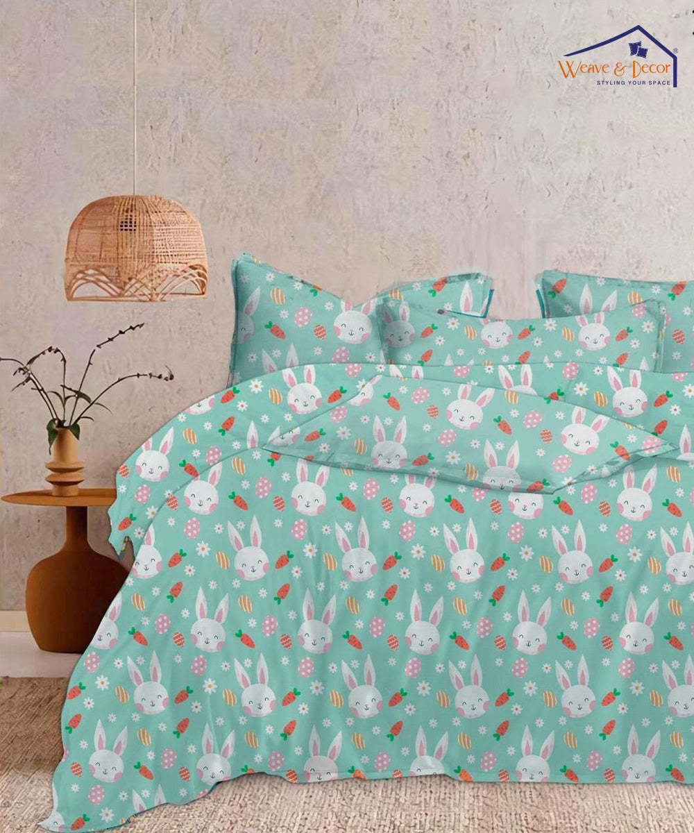 weave&décor kids bunny Single Bedsheet With 1 Pillow Cover