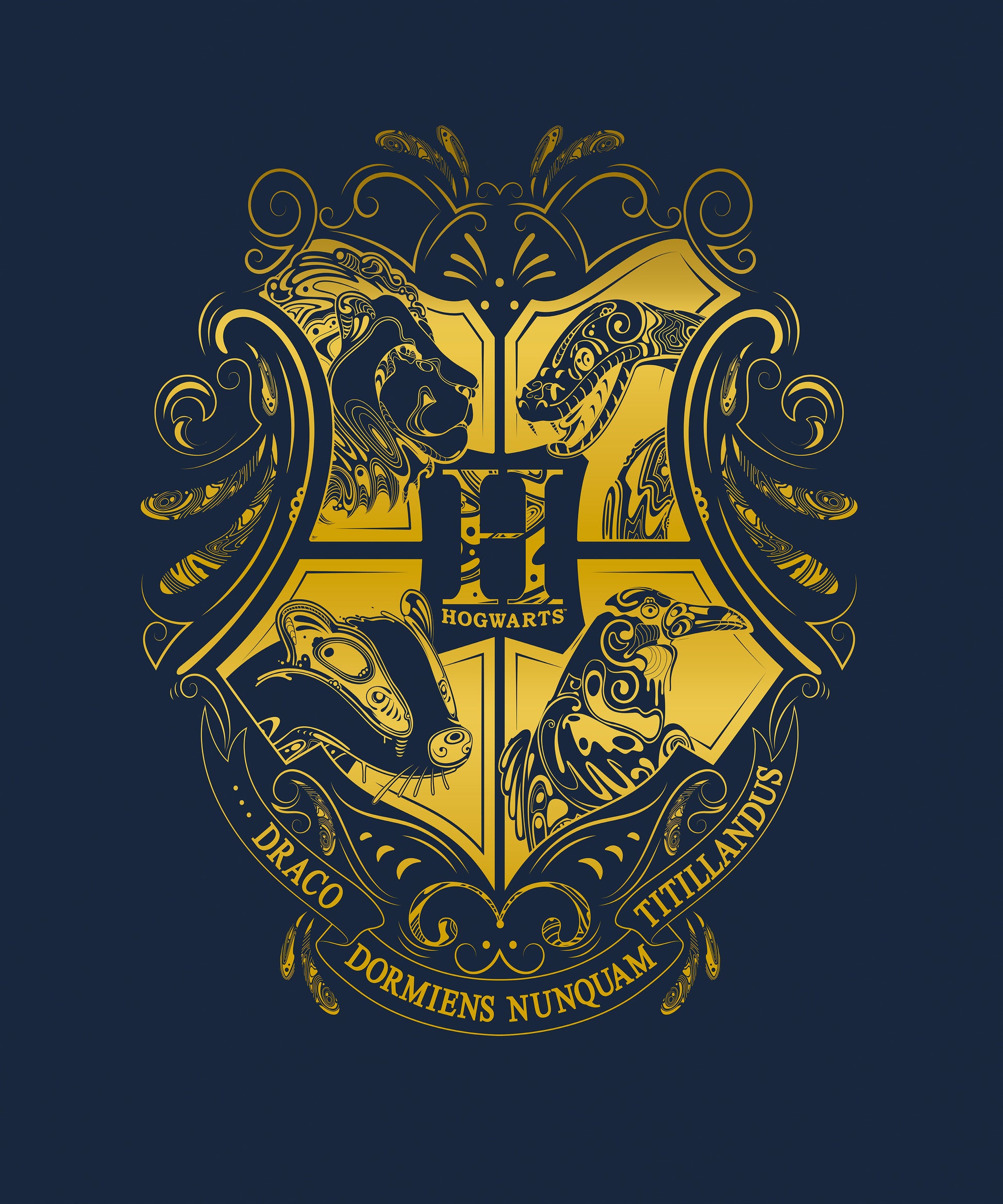 Harry Potter Hogwarts Crest Bedsheet with 2 Pillow Covers