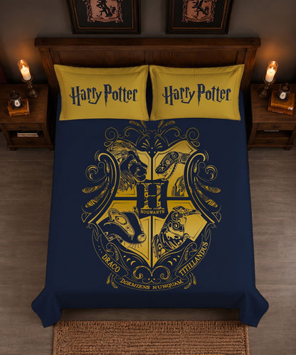 Harry Potter Hogwarts Crest Bedsheet with 2 Pillow Covers