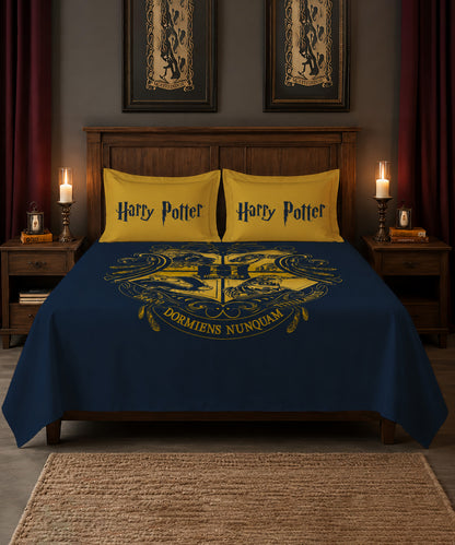 Harry Potter Hogwarts Crest Bedsheet with 2 Pillow Covers