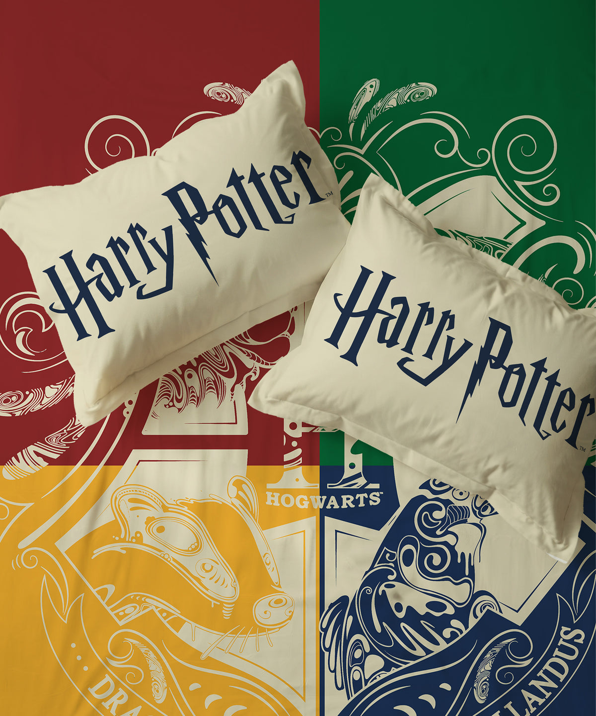 Harry Potter Hogwarts House Pride Bedsheet with 2 Pillow Covers