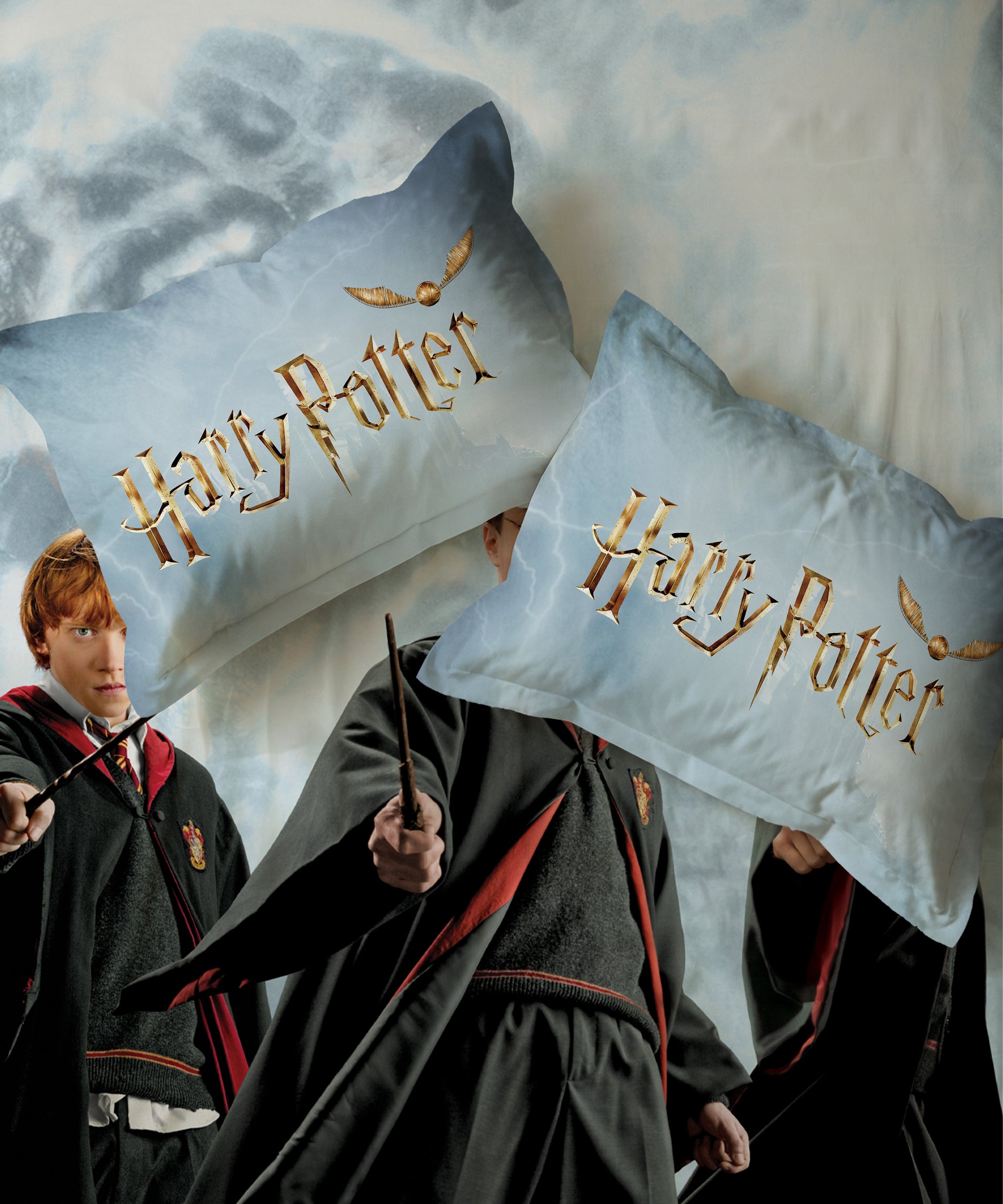 Harry Potter Golden Trio Bedsheet with 2 Pillow Covers
