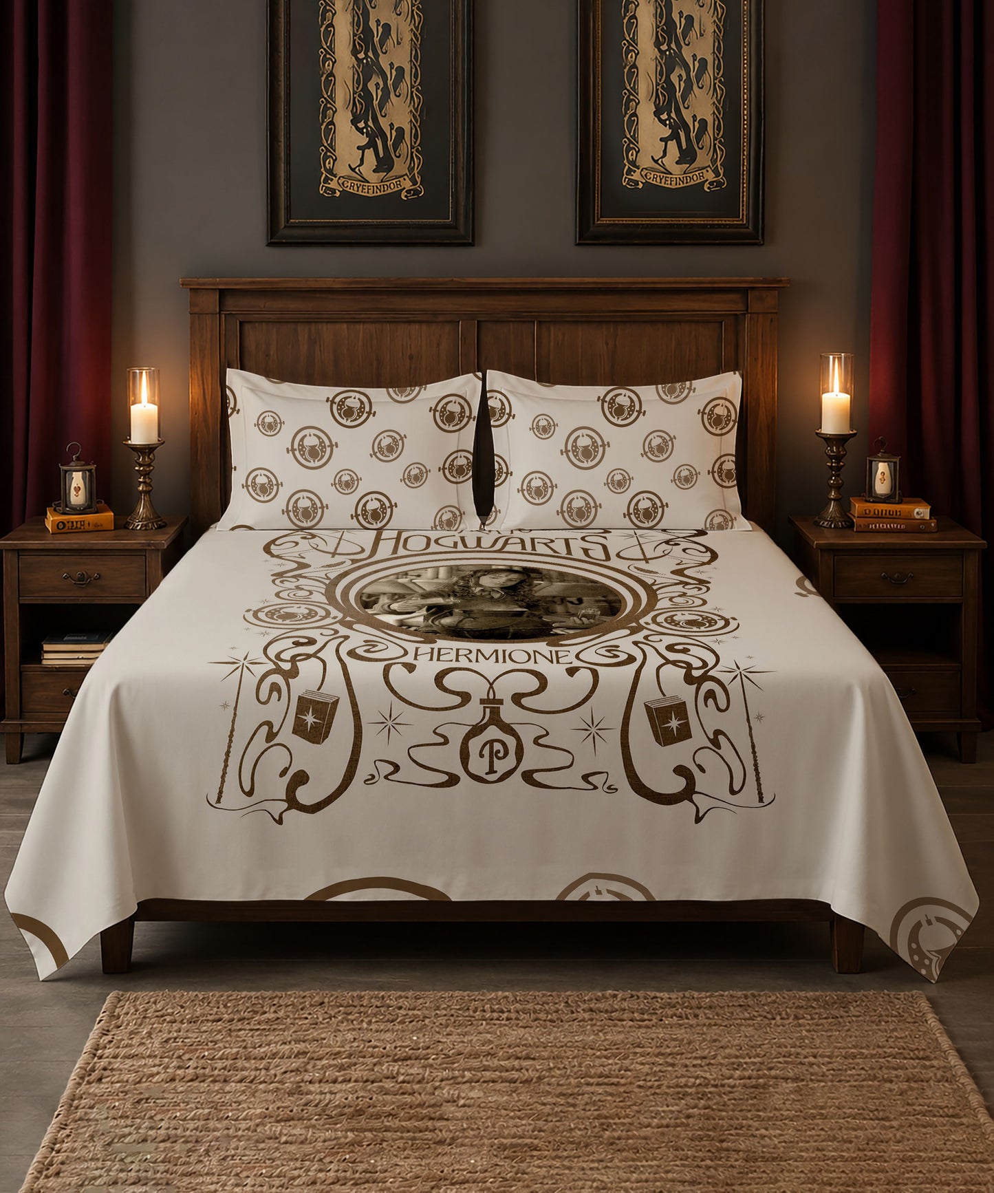 Harry Potter Hermione Granger Bedsheet with 2 Pillow Covers