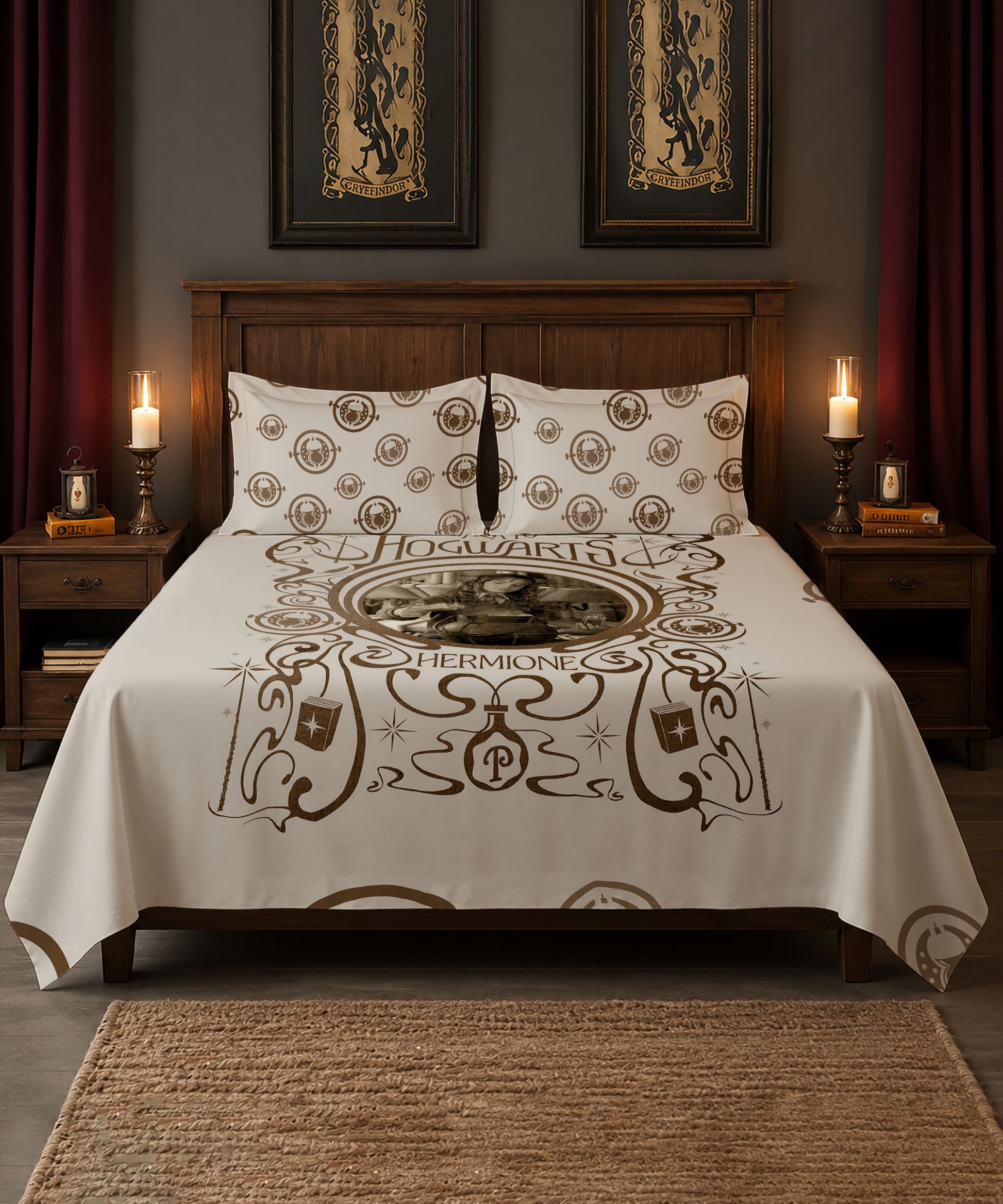 Harry Potter Hermione Granger Bedsheet with 2 Pillow Covers
