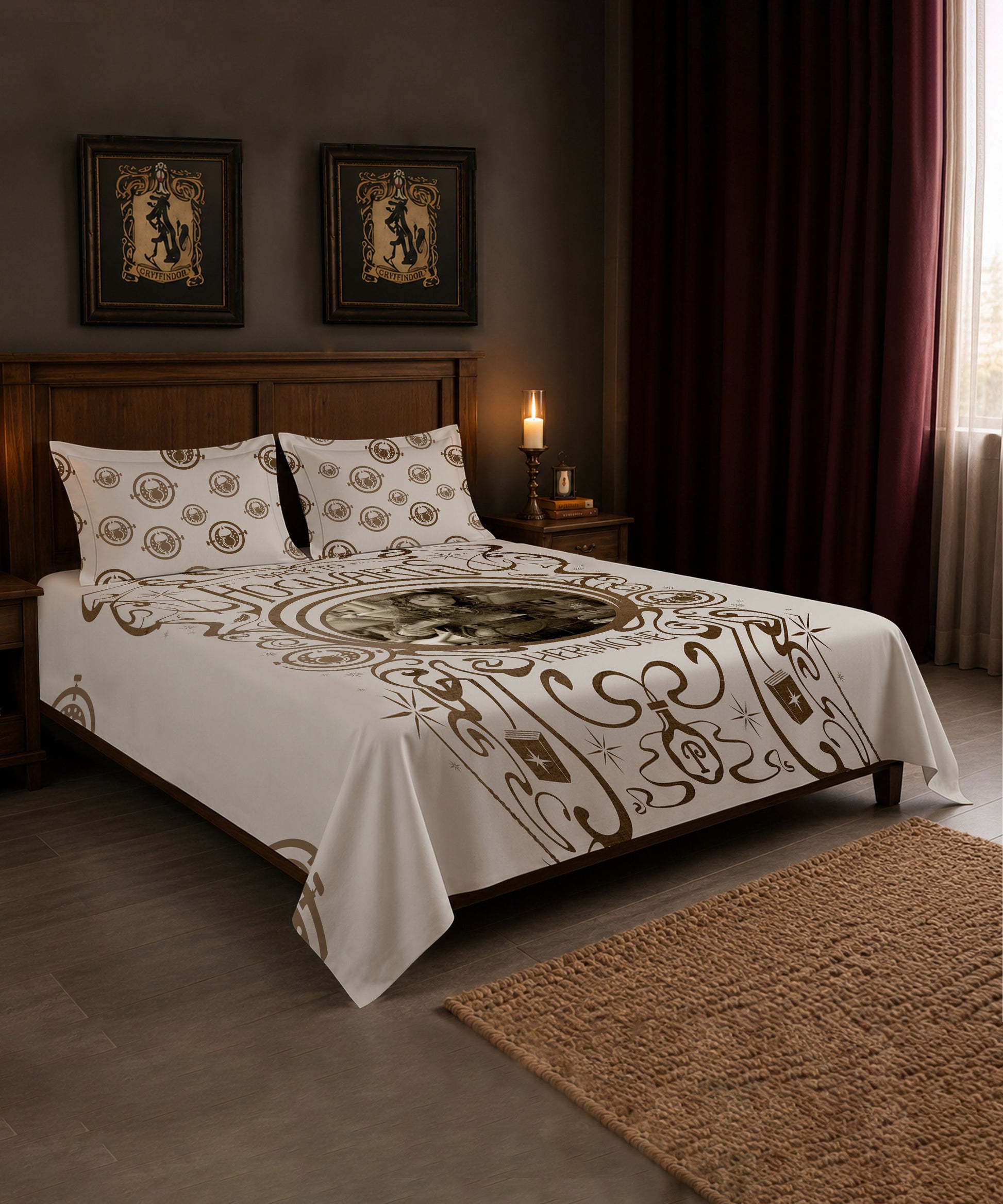 Harry Potter Hermione Granger Bedsheet with 2 Pillow Covers