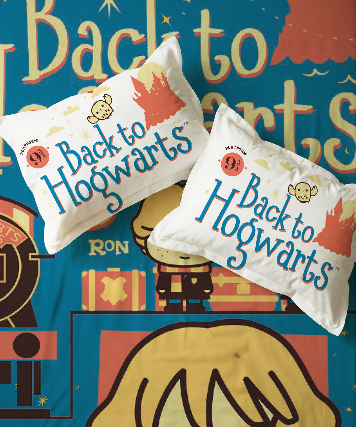 Harry Potter Back to Hogwarts Bedsheet with 2 Pillow Covers