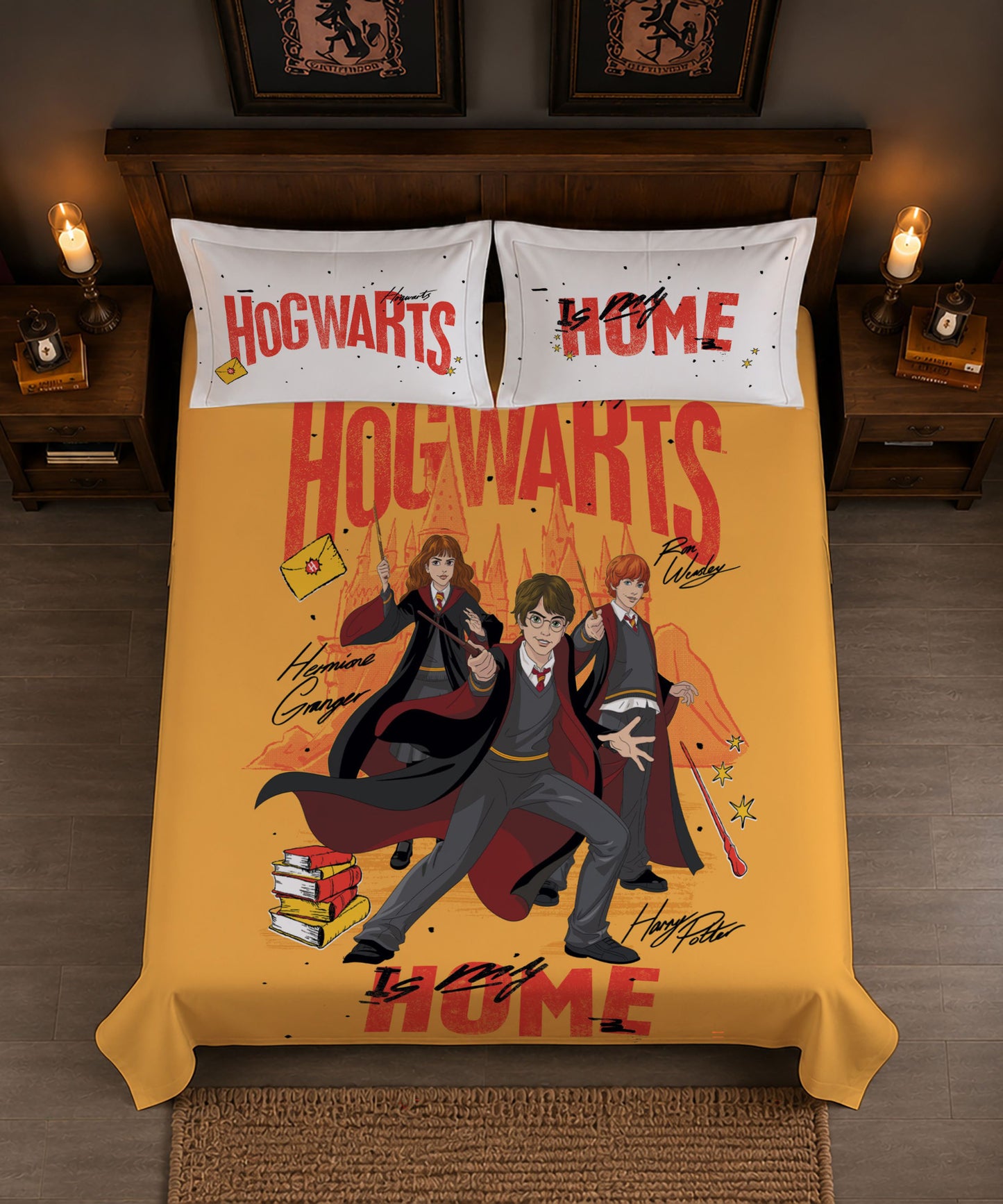 Harry Potter Wizarding Adventure Bedsheet with 2 Pillow Covers