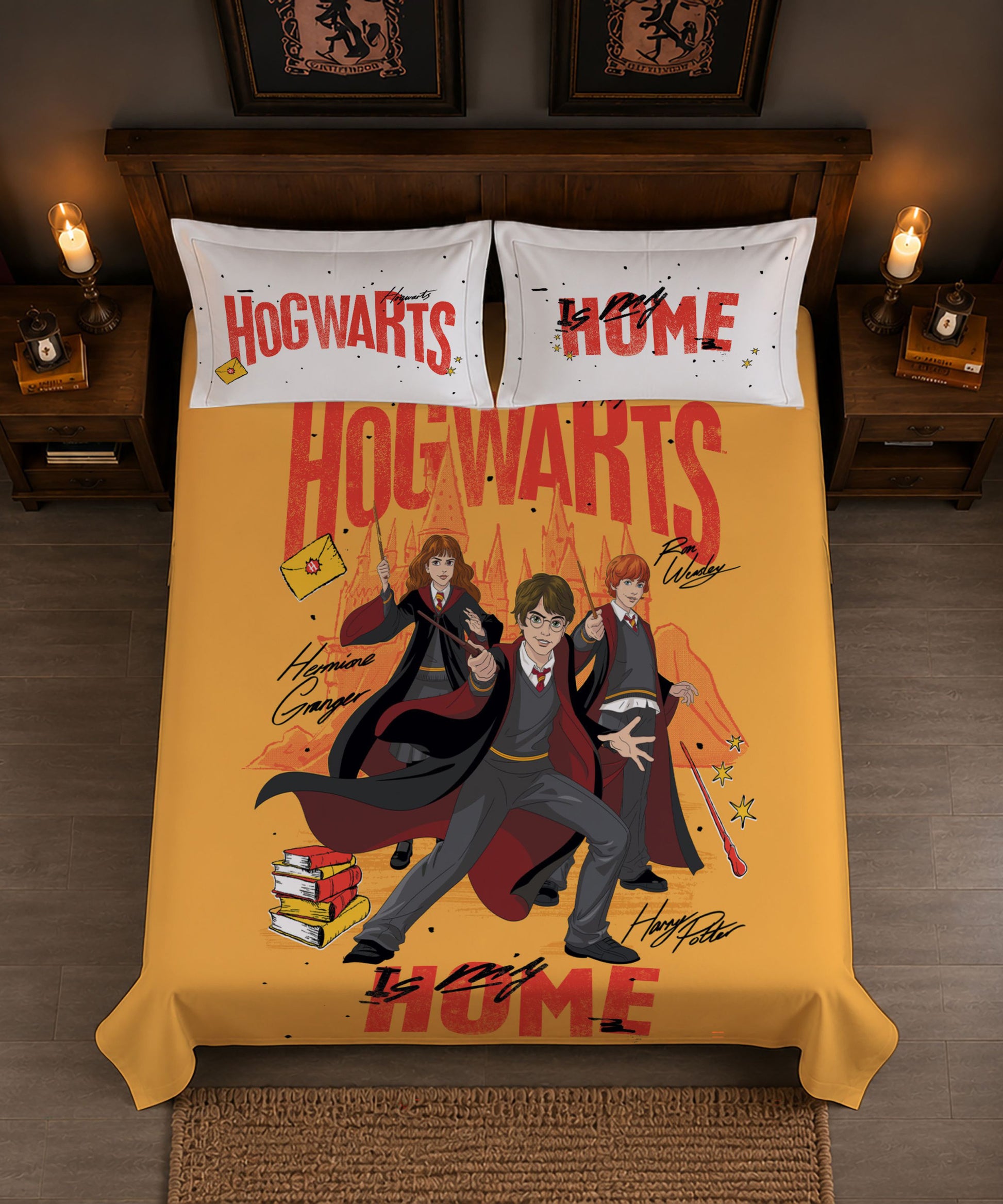 Harry Potter Wizarding Adventure Bedsheet with 2 Pillow Covers