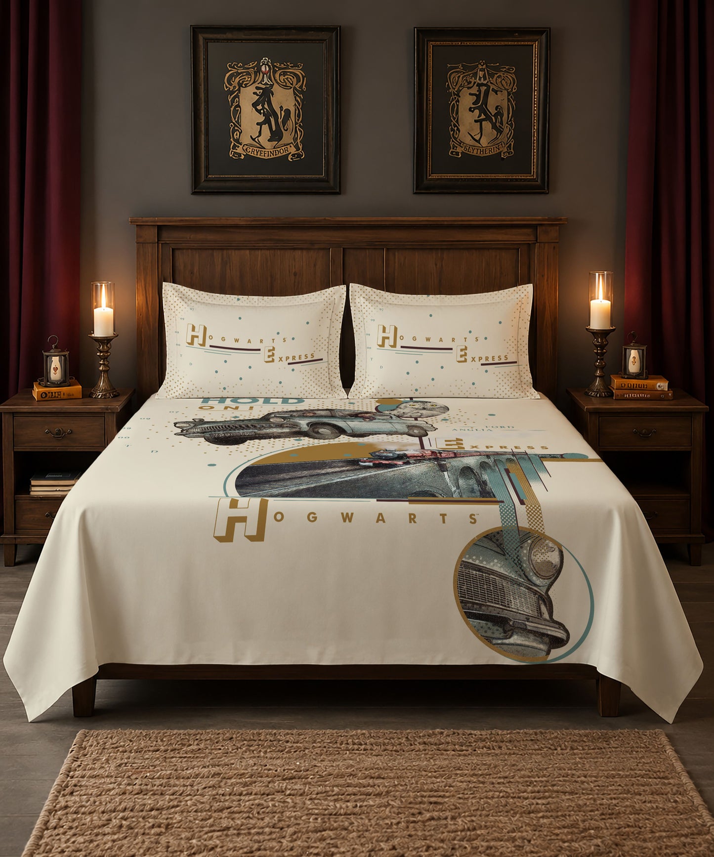 Harry Potter Hogwarts Express Journey Bedsheet with 2 Pillow Covers