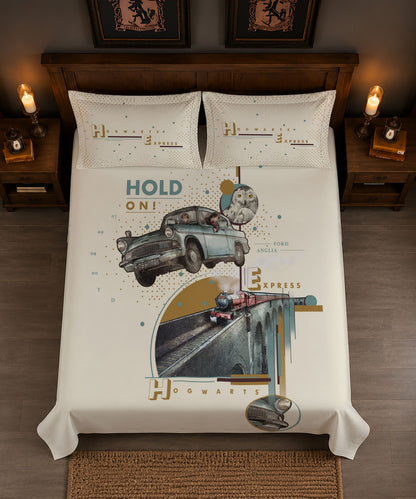 Harry Potter Hogwarts Express Journey Bedsheet with 2 Pillow Covers