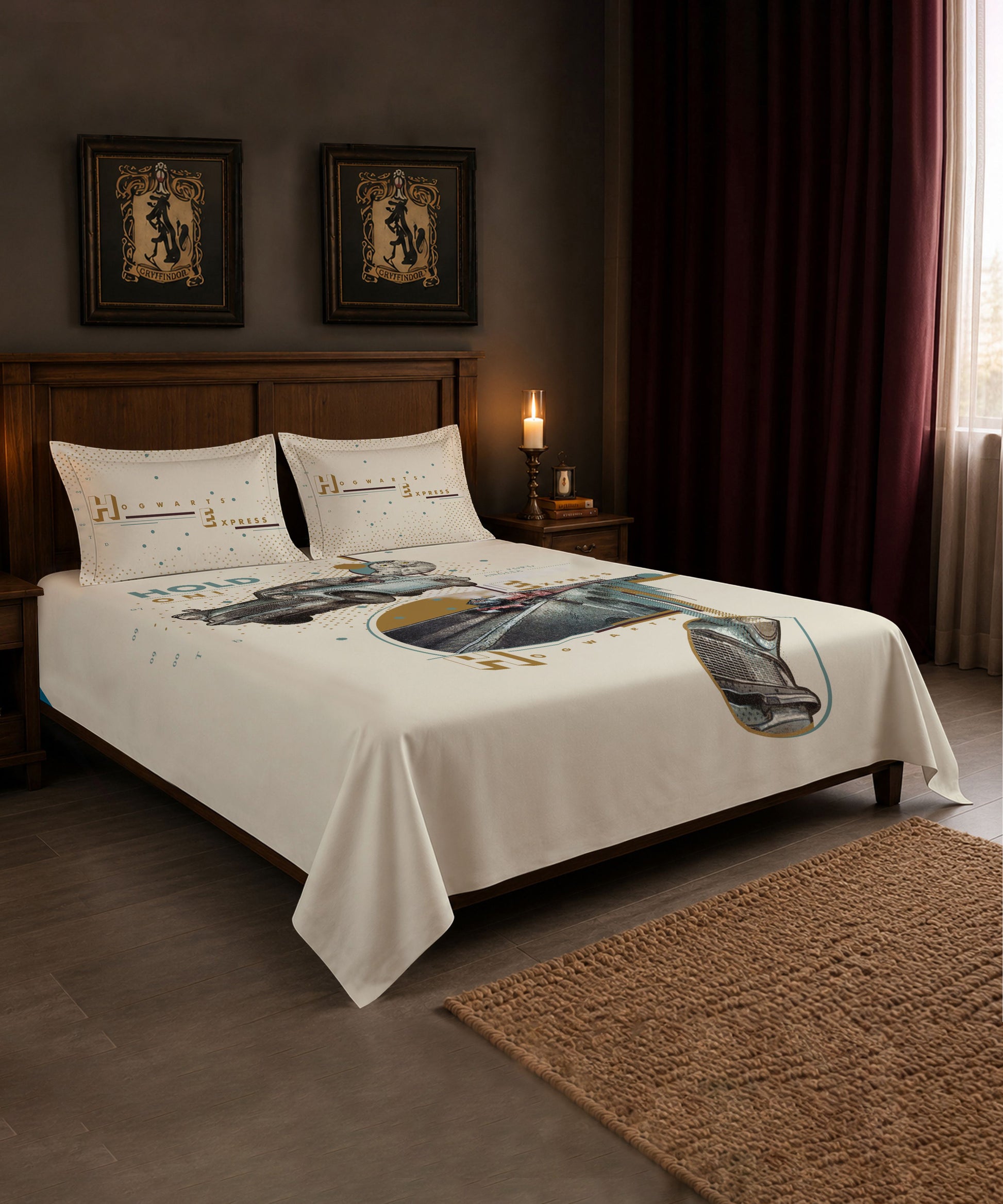 Harry Potter Hogwarts Express Journey Bedsheet with 2 Pillow Covers