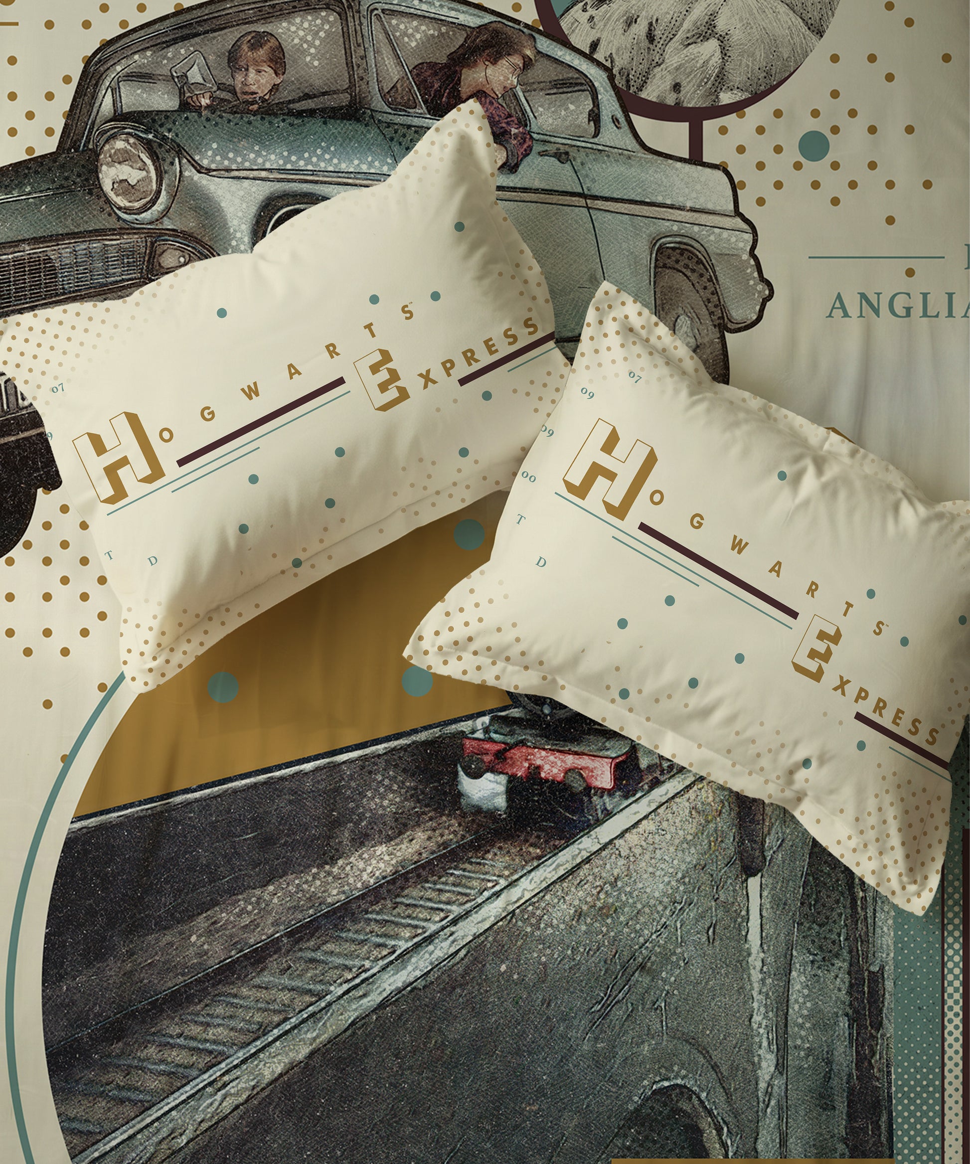 Harry Potter Hogwarts Express Journey Bedsheet with 2 Pillow Covers
