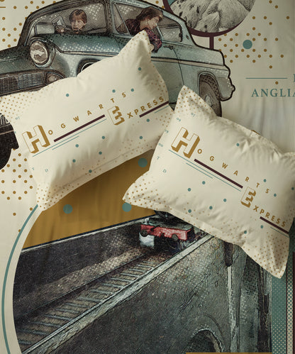Harry Potter Hogwarts Express Journey Bedsheet with 2 Pillow Covers