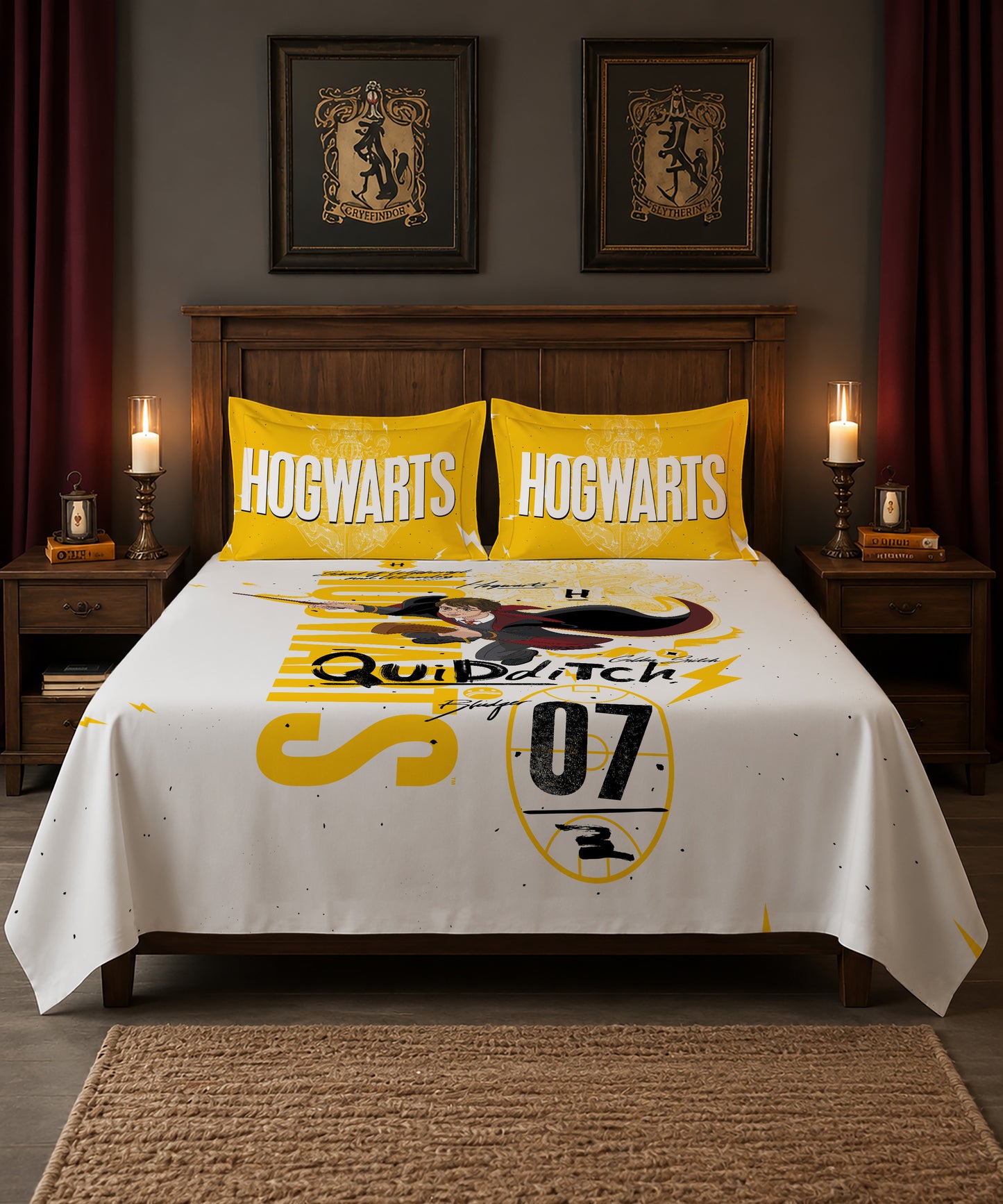 Harry Potter Quidditch Champion Bedsheet with 2 Pillow Covers