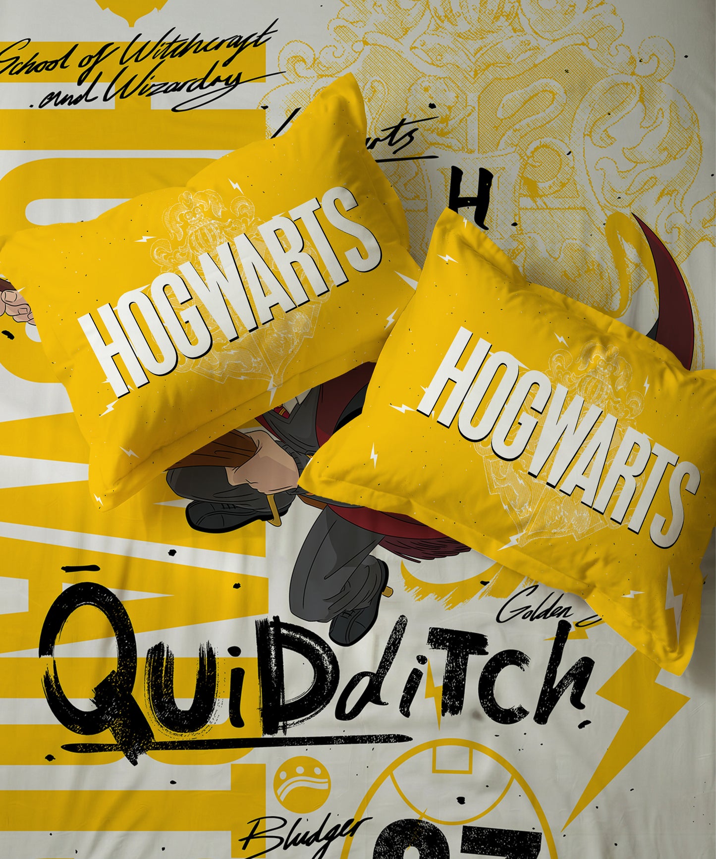 Harry Potter Quidditch Champion Bedsheet with 2 Pillow Covers