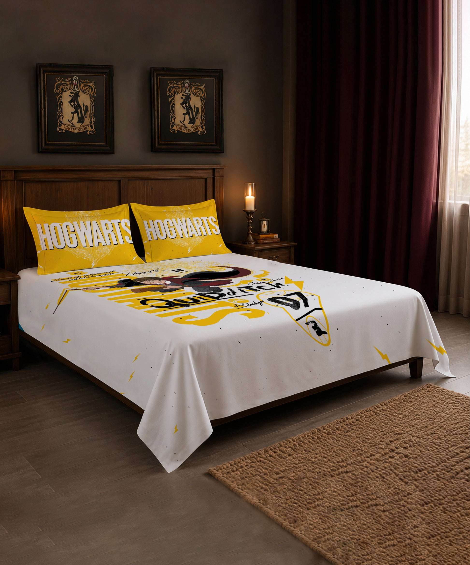 Harry Potter Quidditch Champion Bedsheet with 2 Pillow Covers