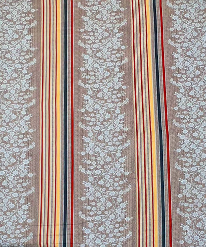 Rustic Stripe Charm – 200 GSM Pure Cotton Double Bedsheet with Pillow Covers |90x100 inches