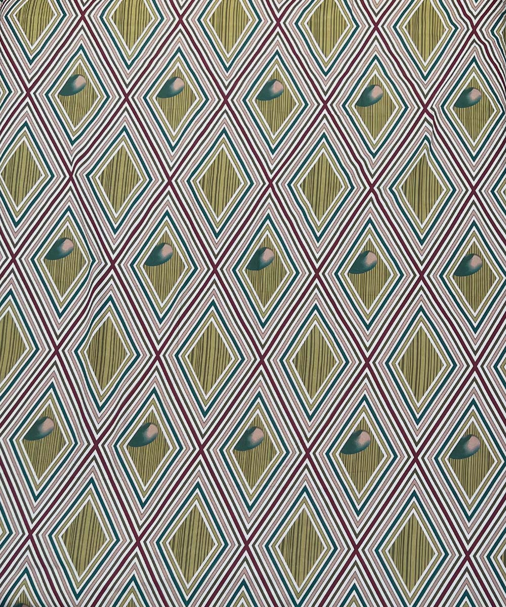 Olive Diamond Harmony – 200 GSM Pure Cotton Double Bedsheet with Pillow Covers |90x100 inches