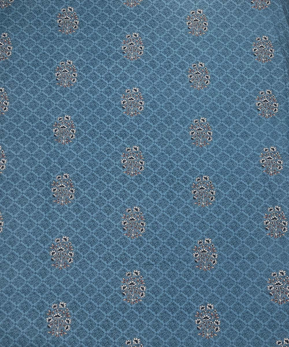 Azure Charm – 200 GSM Pure Cotton Double Bedsheet with Pillow Covers |90x100 inches