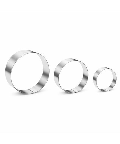 Stainless Steel Cookie & Biscuit Cutter Set - 3 Pcs (Different Sizes)