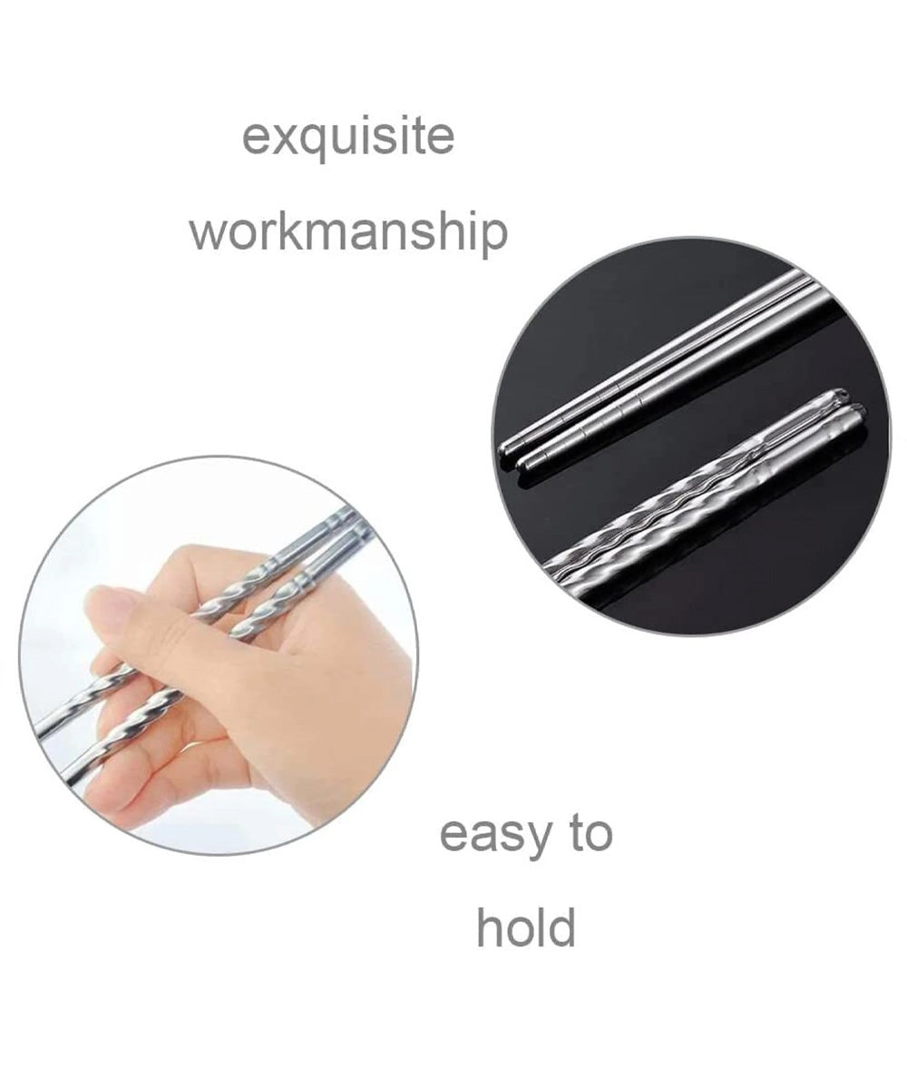 Stainless Steel Reusable Chopsticks - Set of 2