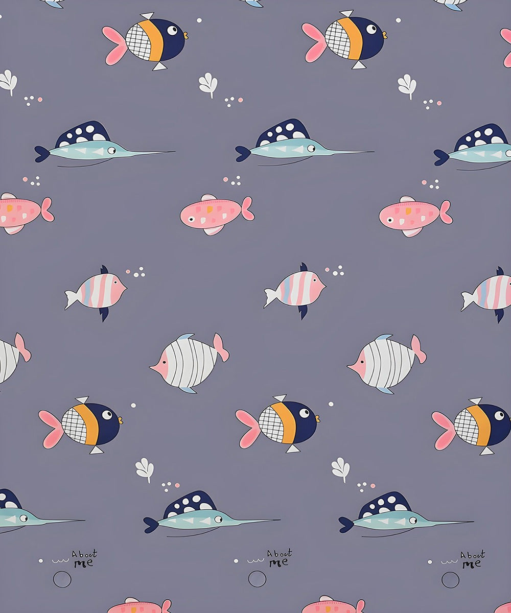 Underwater Dreams Fish Kids Flat Bedsheet With Pillow Covers