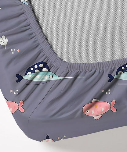 Underwater Dreams Fish Kids Flat Bedsheet With Pillow Covers