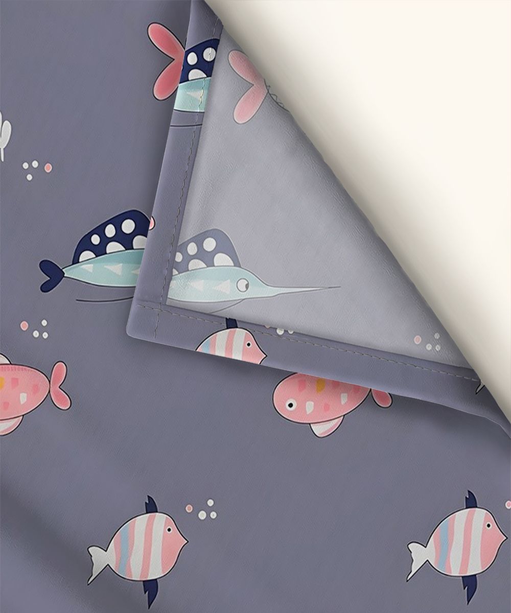 Underwater Dreams Fish Kids Flat Bedsheet With Pillow Covers
