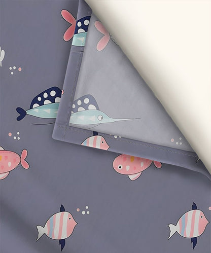 Underwater Dreams Fish Kids Flat Bedsheet With Pillow Covers