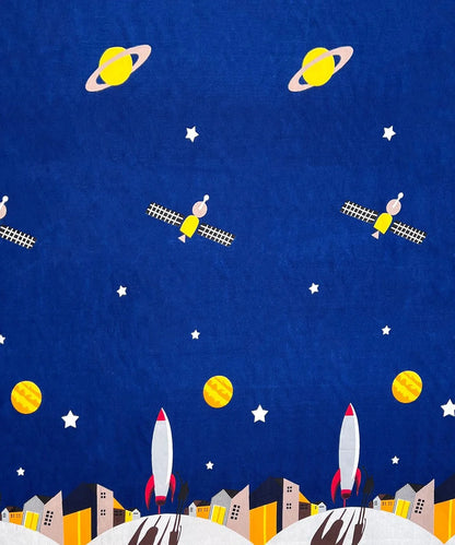 Space Printed Kid Bedsheet With Pillow Covers