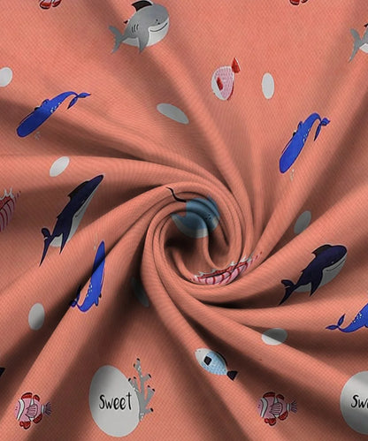 Pink dolphins Kids Flat Bedsheet With Pillow Covers