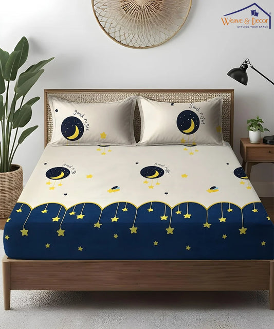 Celestial Charm Kids Flat Bedsheet With Pillow Covers