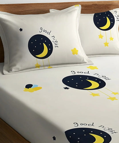 Celestial Charm Kids Flat Bedsheet With Pillow Covers