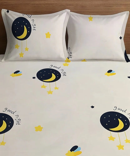 Celestial Charm Kids Flat Bedsheet With Pillow Covers