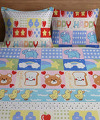 Cute Kids Flat Bedsheet With Pillow Covers