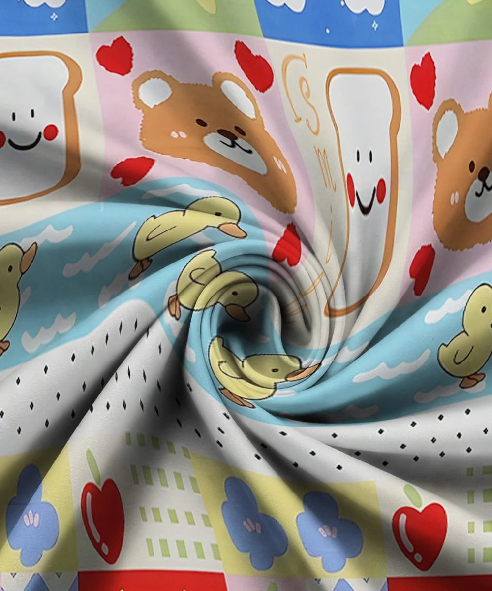 Cute Kids Flat Bedsheet With Pillow Covers