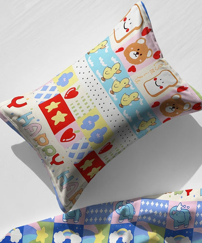 Cute Kids Flat Bedsheet With Pillow Covers