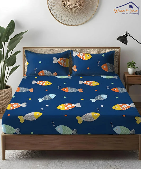 Ocean Adventure Kids Fitted Bedsheet With Pillow Cover