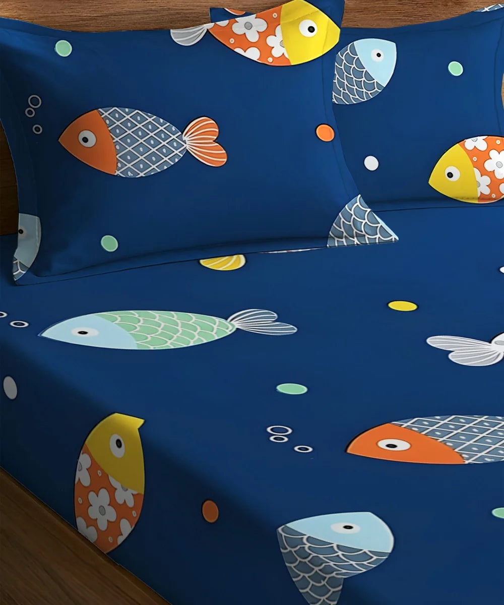 Ocean Adventure Kids Fitted Bedsheet With Pillow Cover