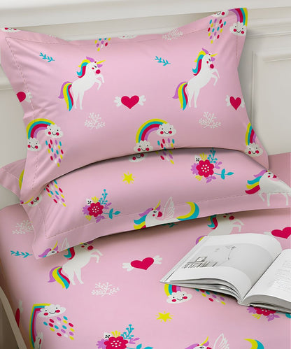 Unicorn Dreams Kids Bedsheet With Pillow Covers