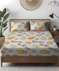 Star Kids Flat Bedsheet With Pillow Covers