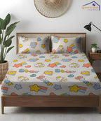 Star Kids Flat Bedsheet With Pillow Covers