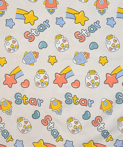Star Kids Flat Bedsheet With Pillow Covers